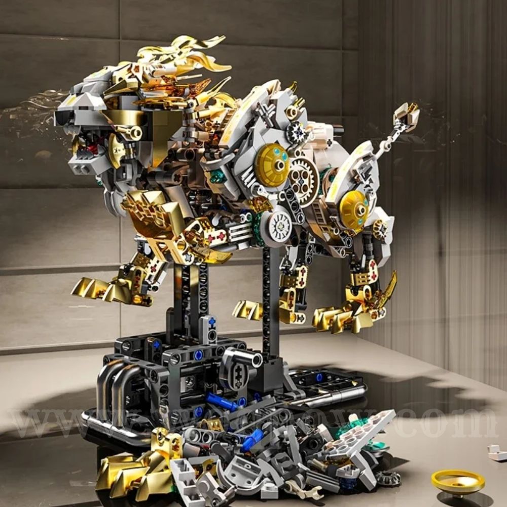 woqpow buldblock | Kit Robot Lion Mech | 1073 Pièces