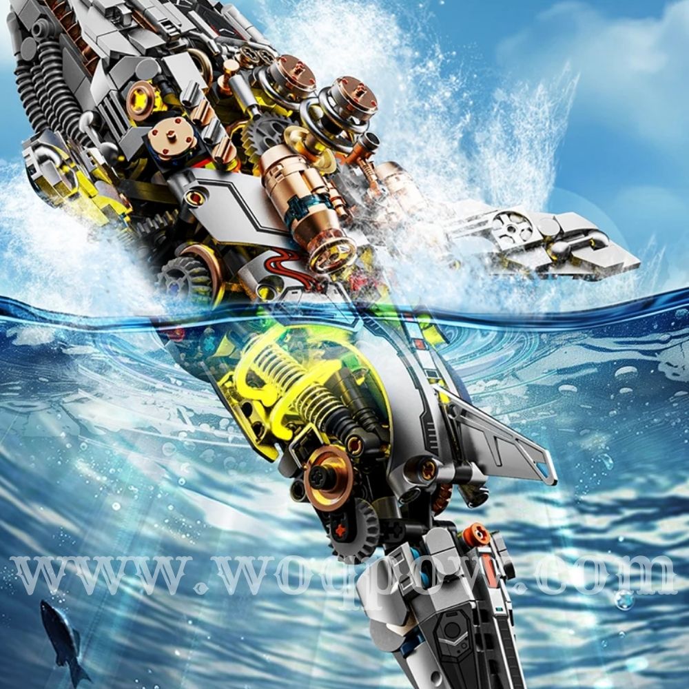 woqpow buldblock | Kit Robot Baleine Mech | 1388 Pièces